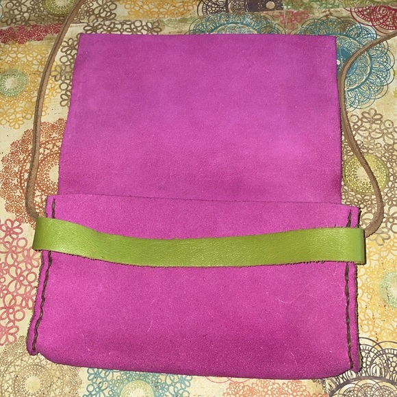 Small Handmade Original/One of a Kind Leather Crossbody Bag/Purse - Picture 4 of 7